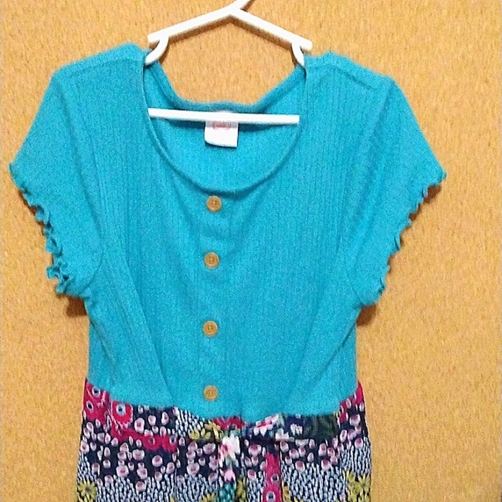 Wonder Nation Floral blue dress 10-12